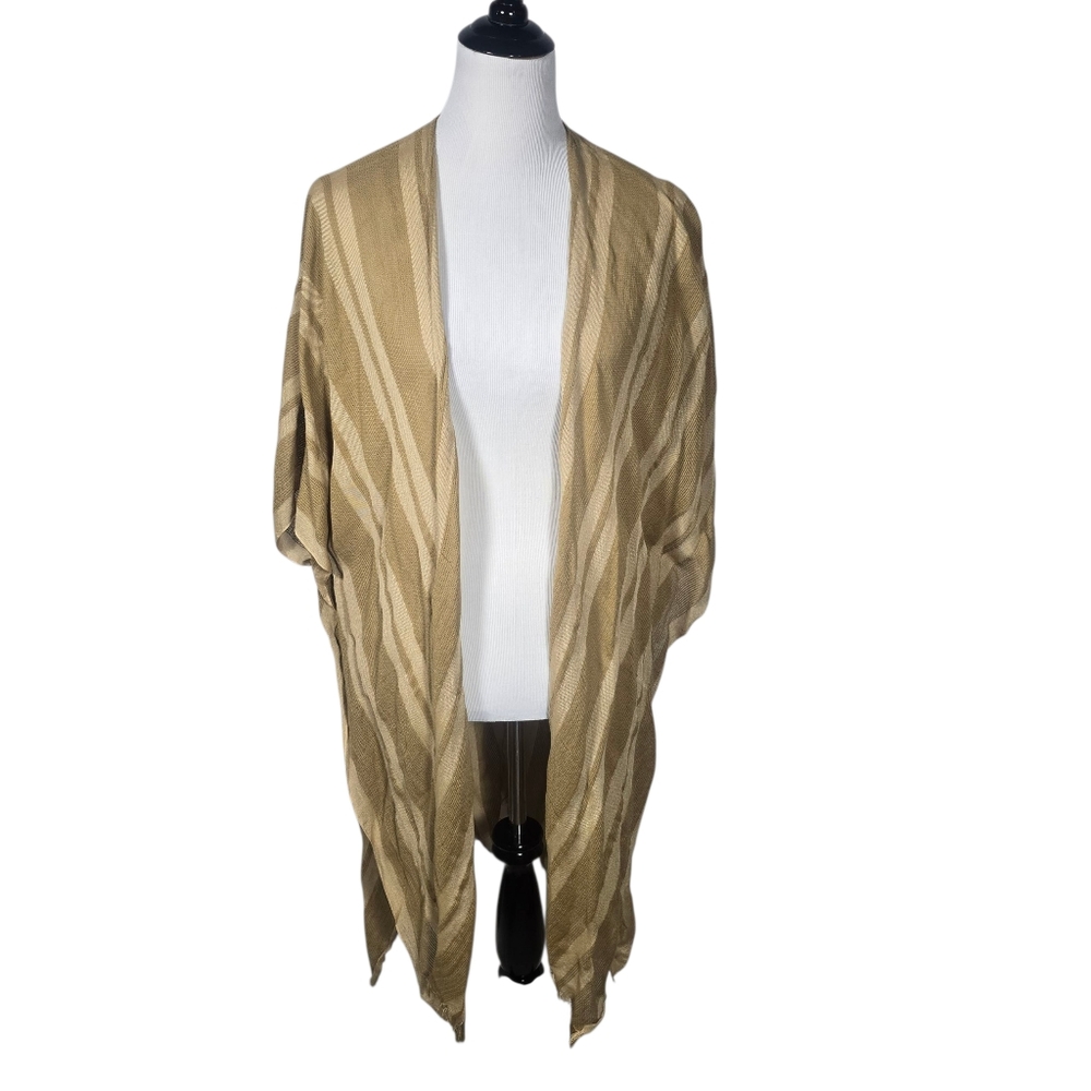 Charming Charlie Dark Yellow Striped Open Kimono NWT